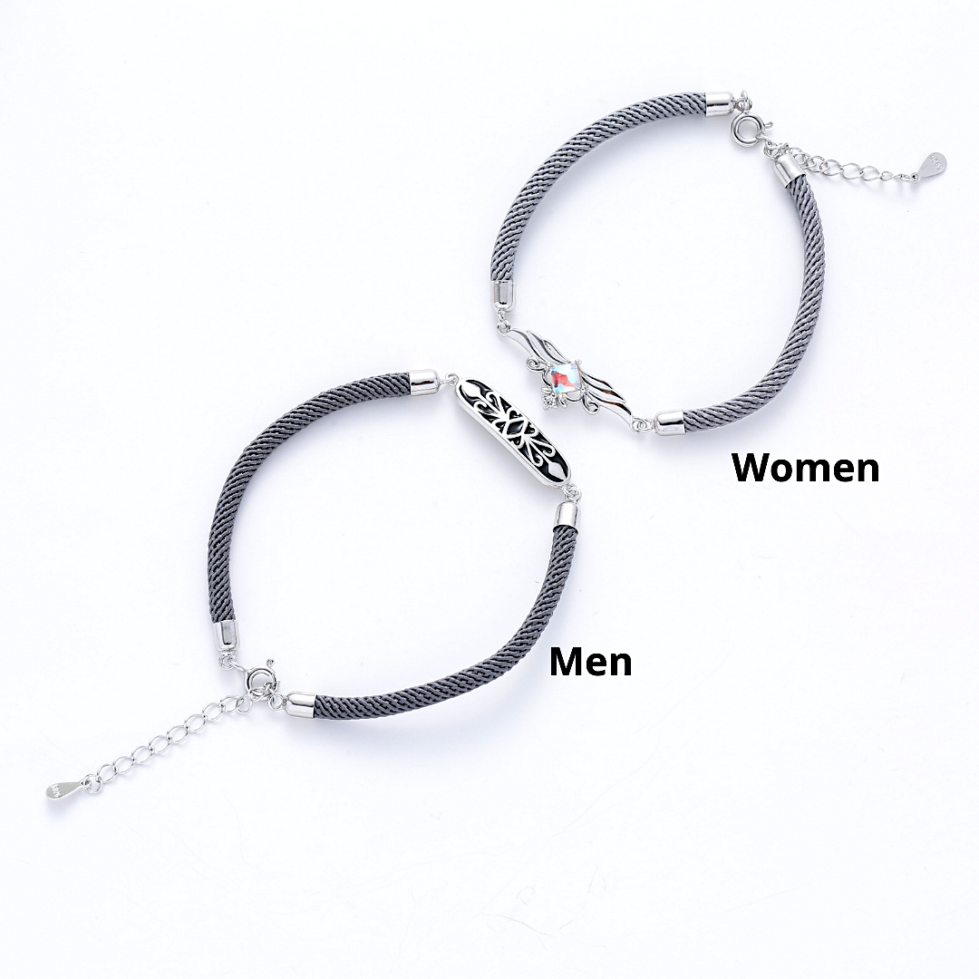Moonstone 925 Silver Couple Bracelets