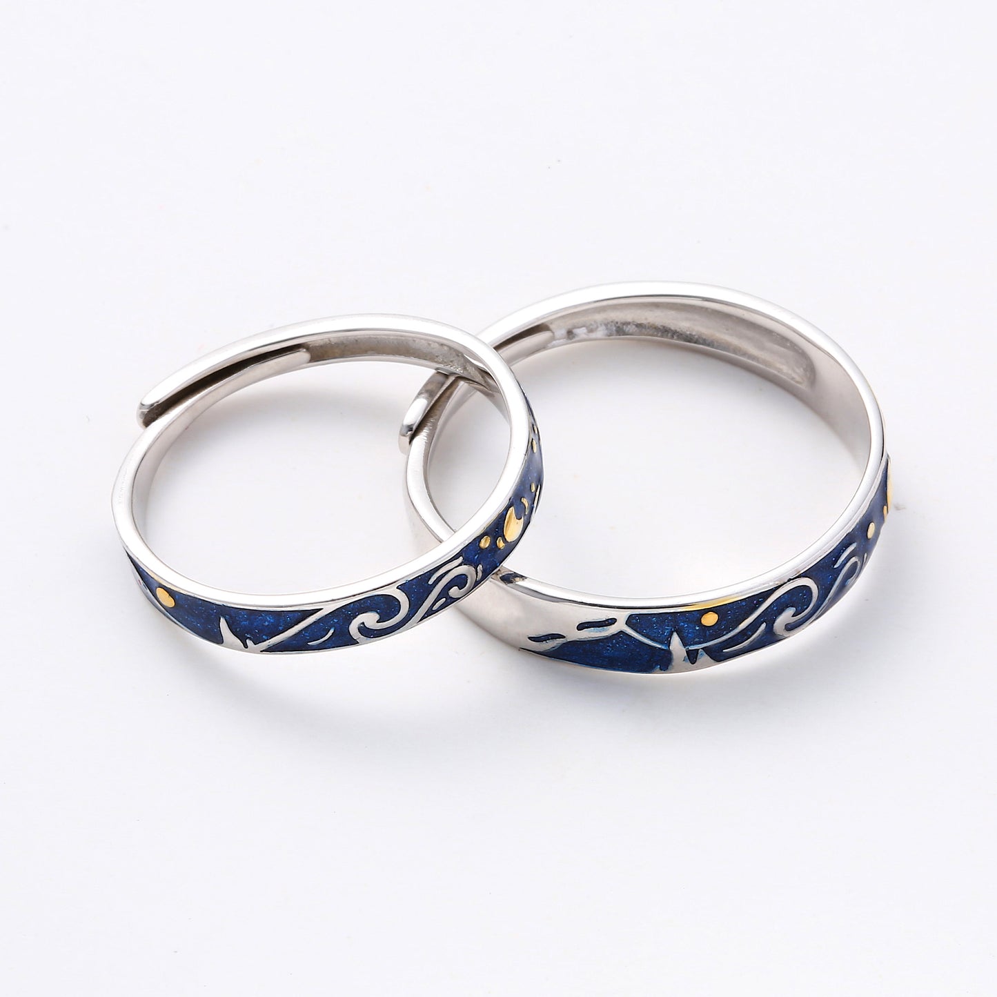 Van Gogh 925 Silver Couple Rings