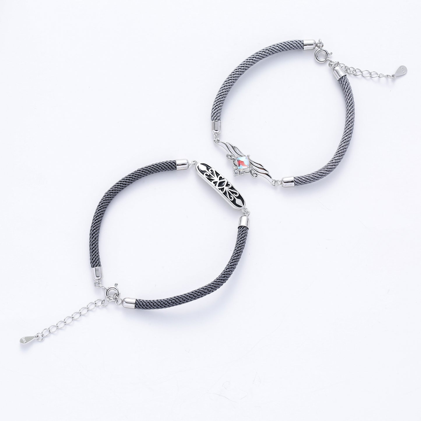 Moonstone 925 Silver Couple Bracelets