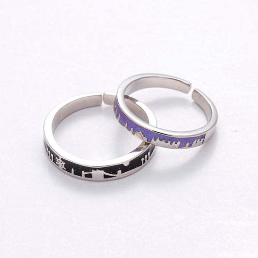 Galaxy City Silver Couple Rings