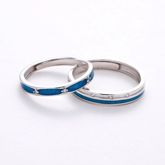 Blue Sky Couple Rings