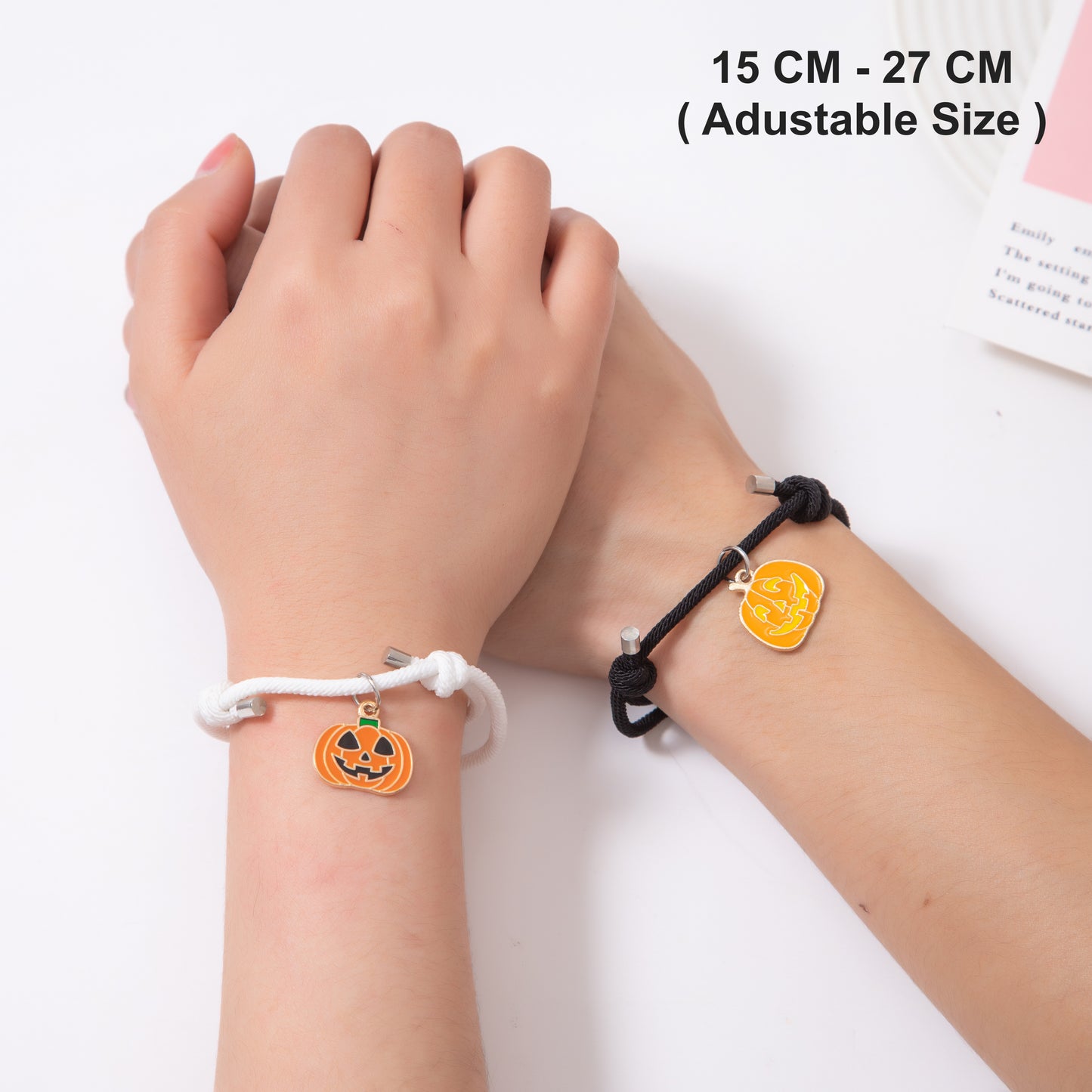 Pumpkin & Skull Matching Halloween Bracelets