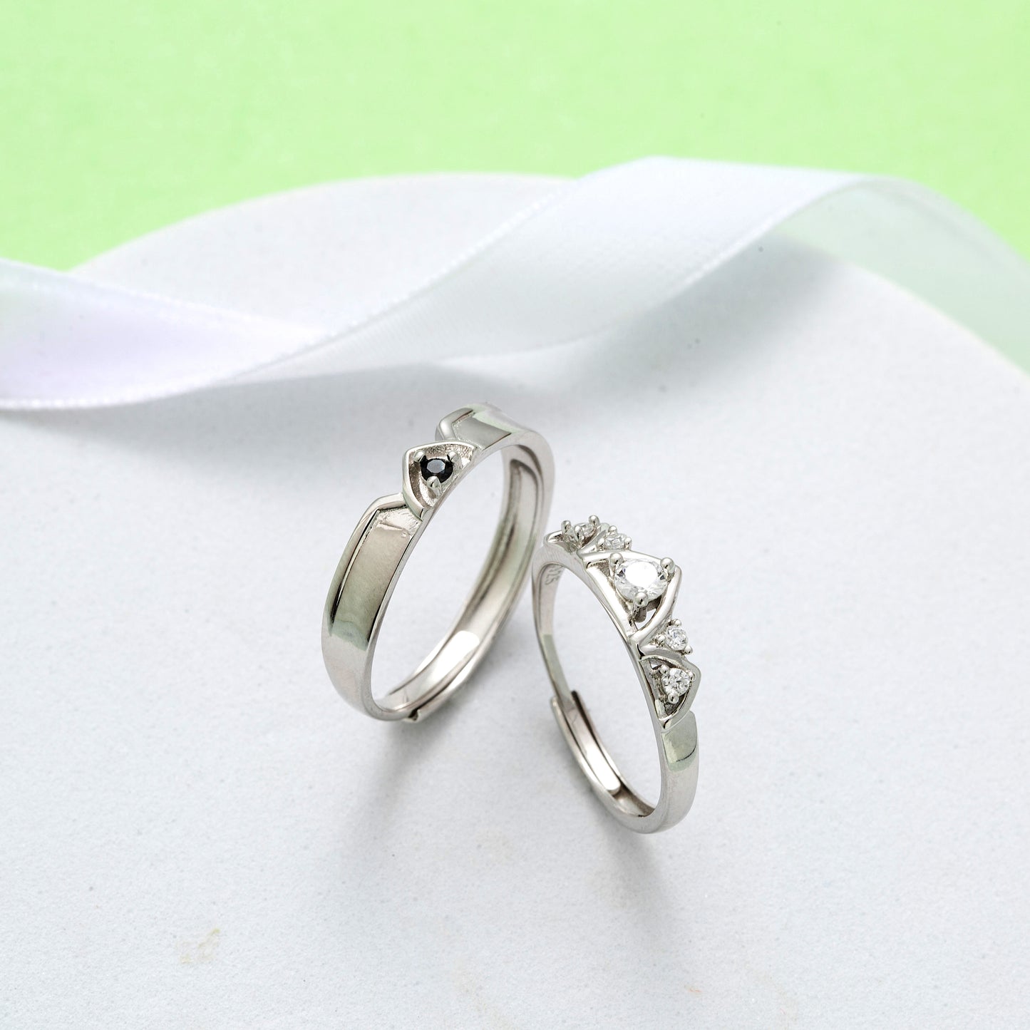 Princess Knight Sterling Silver Couple Rings