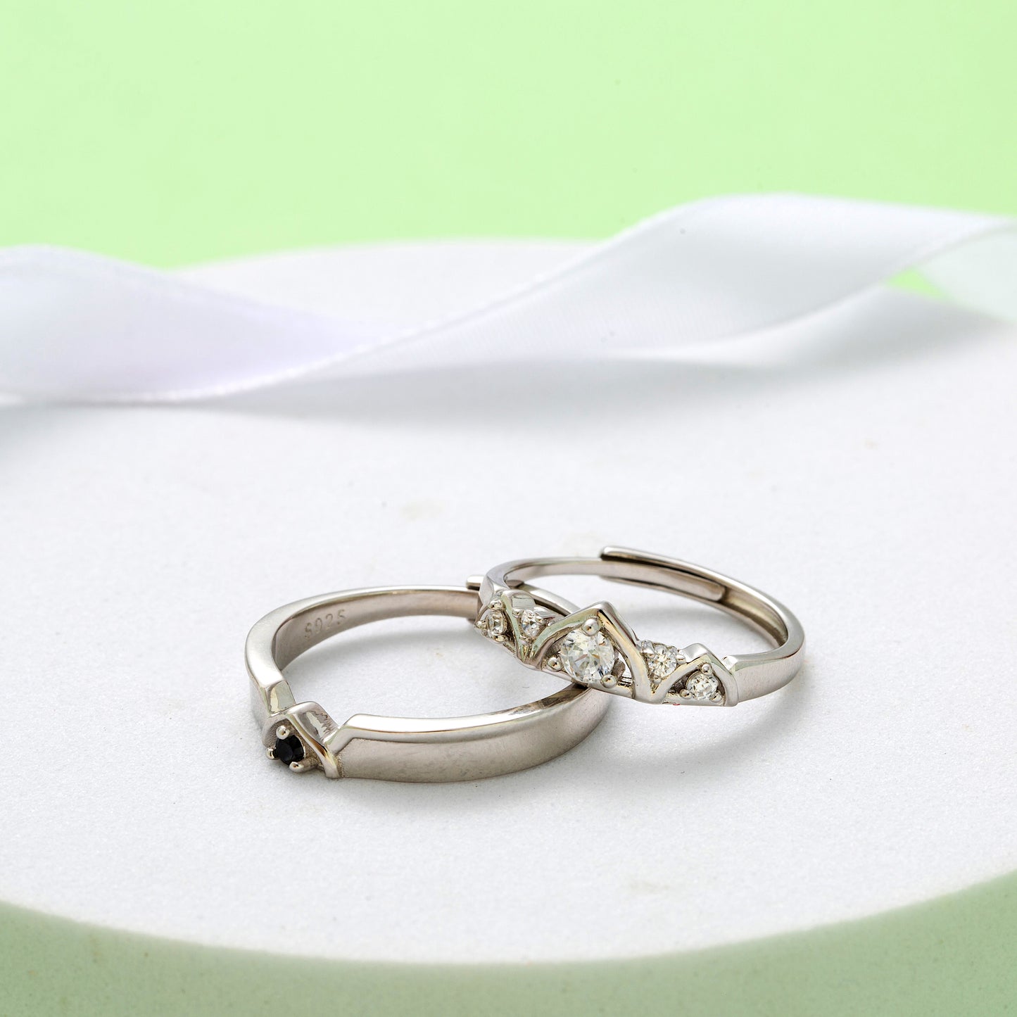 Princess Knight Sterling Silver Couple Rings