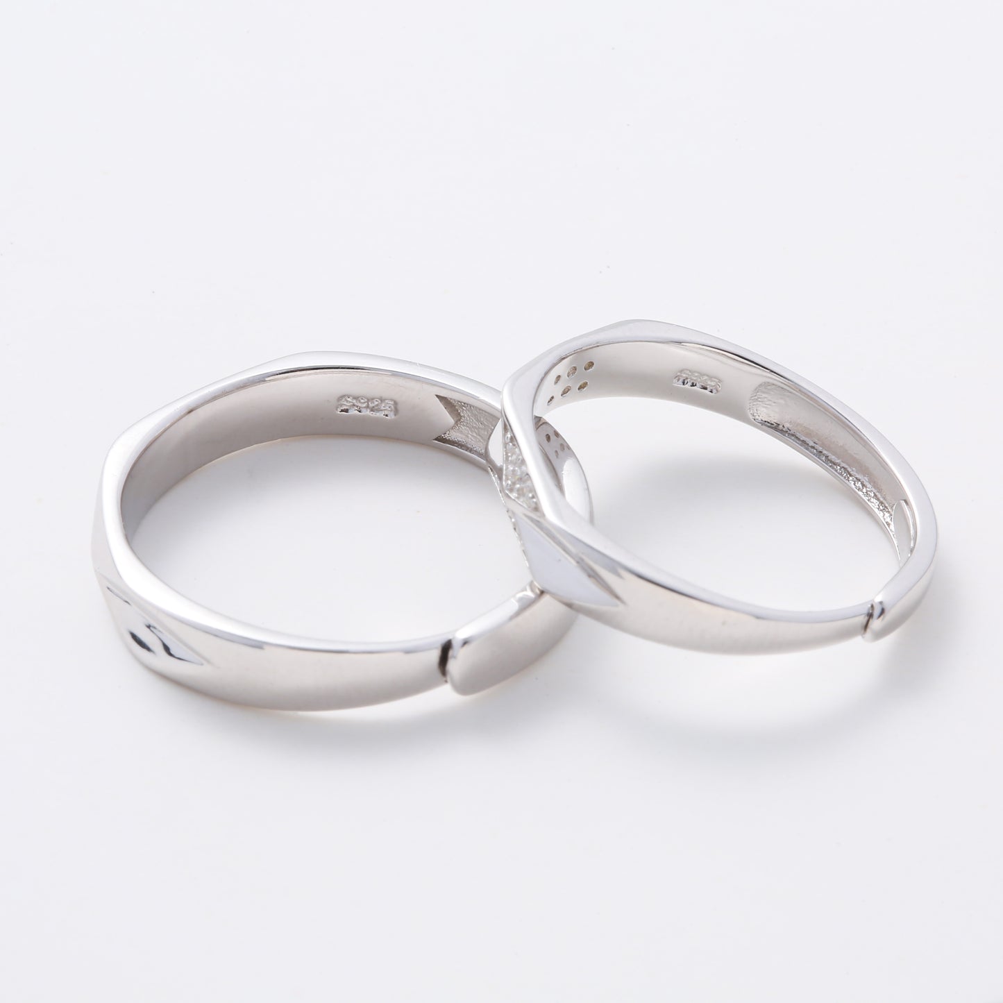 Pandora Geometric Rings | Geometric CZ Couple Rings | AVIJEWELRY