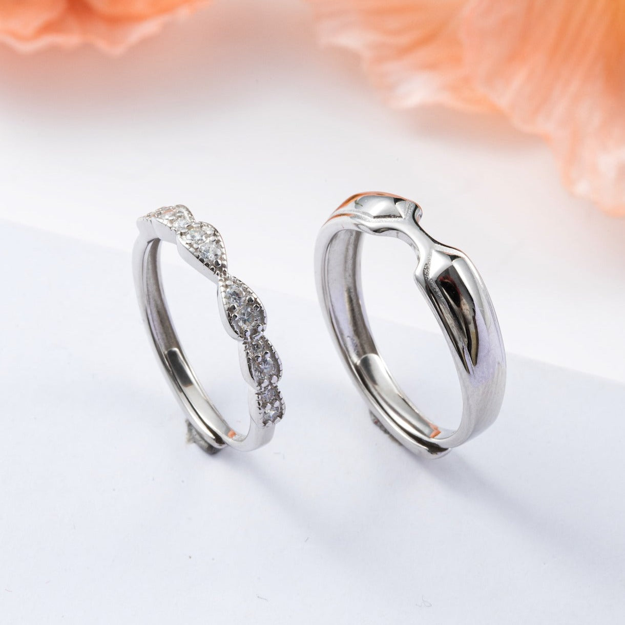 Eternity Band S925 Silver Couple Rings