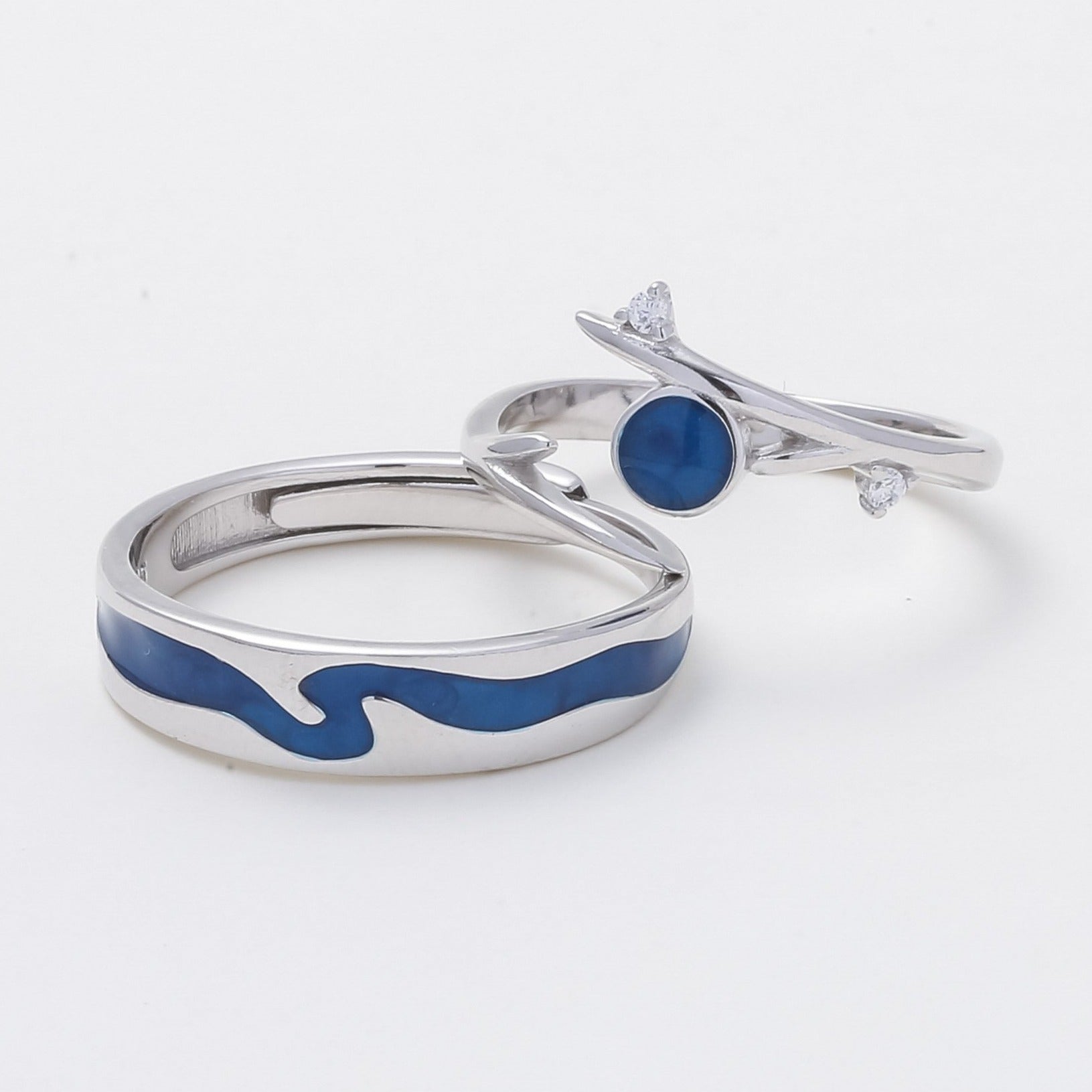 Blue Sky Couple Rings | Blue Couple Rings | AVIJEWELRY