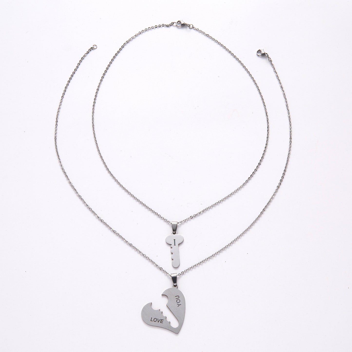 Heart-Key Romantic Couple Necklaces