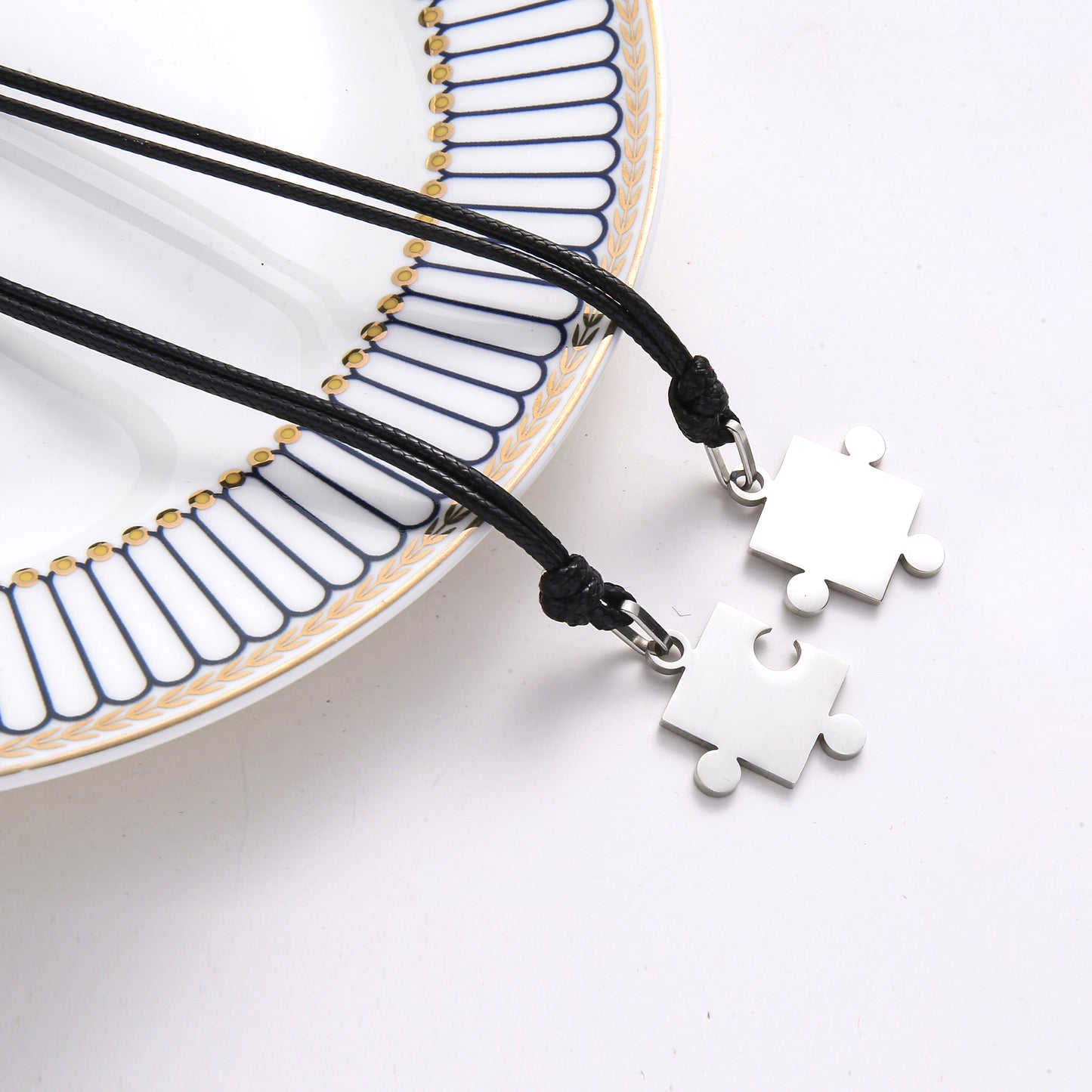 Puzzle Pendant Couple Matching Necklaces