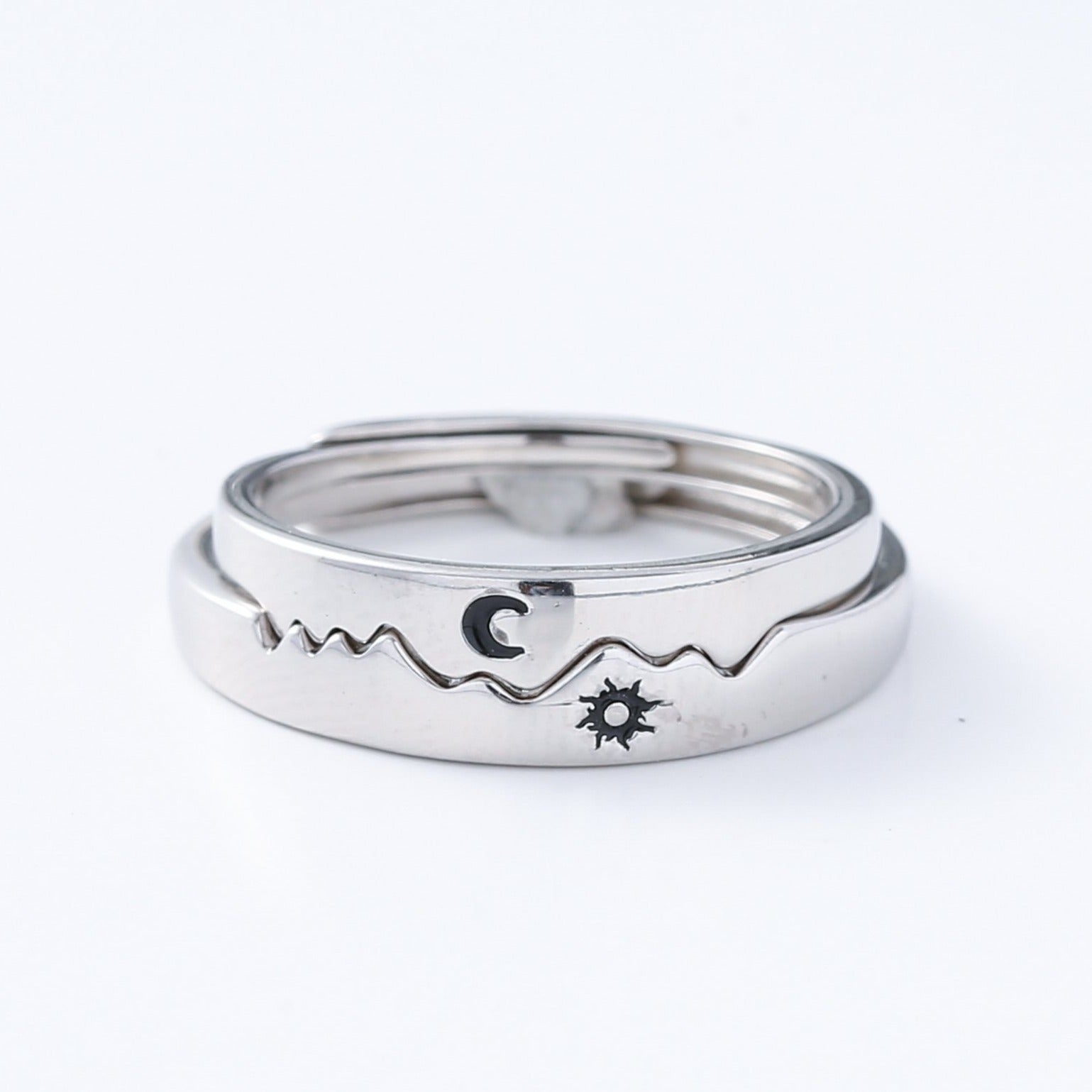 Sun And Moon Couple Rings | Sun And Moon Promise Rings | AVIJEWELRY